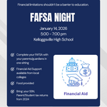 Graphic with the text details of FAFSA Night 