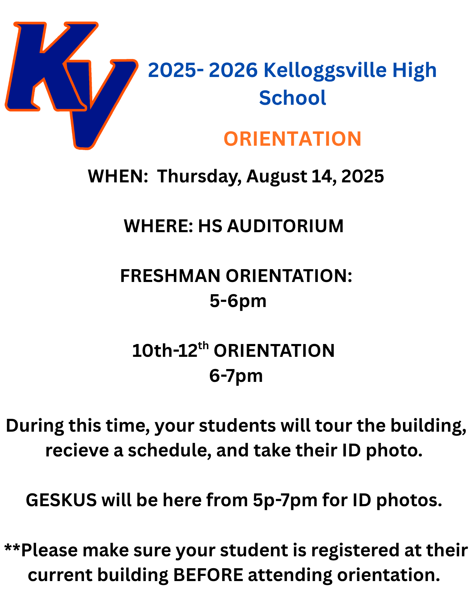 KHS 2025 Orientation Information