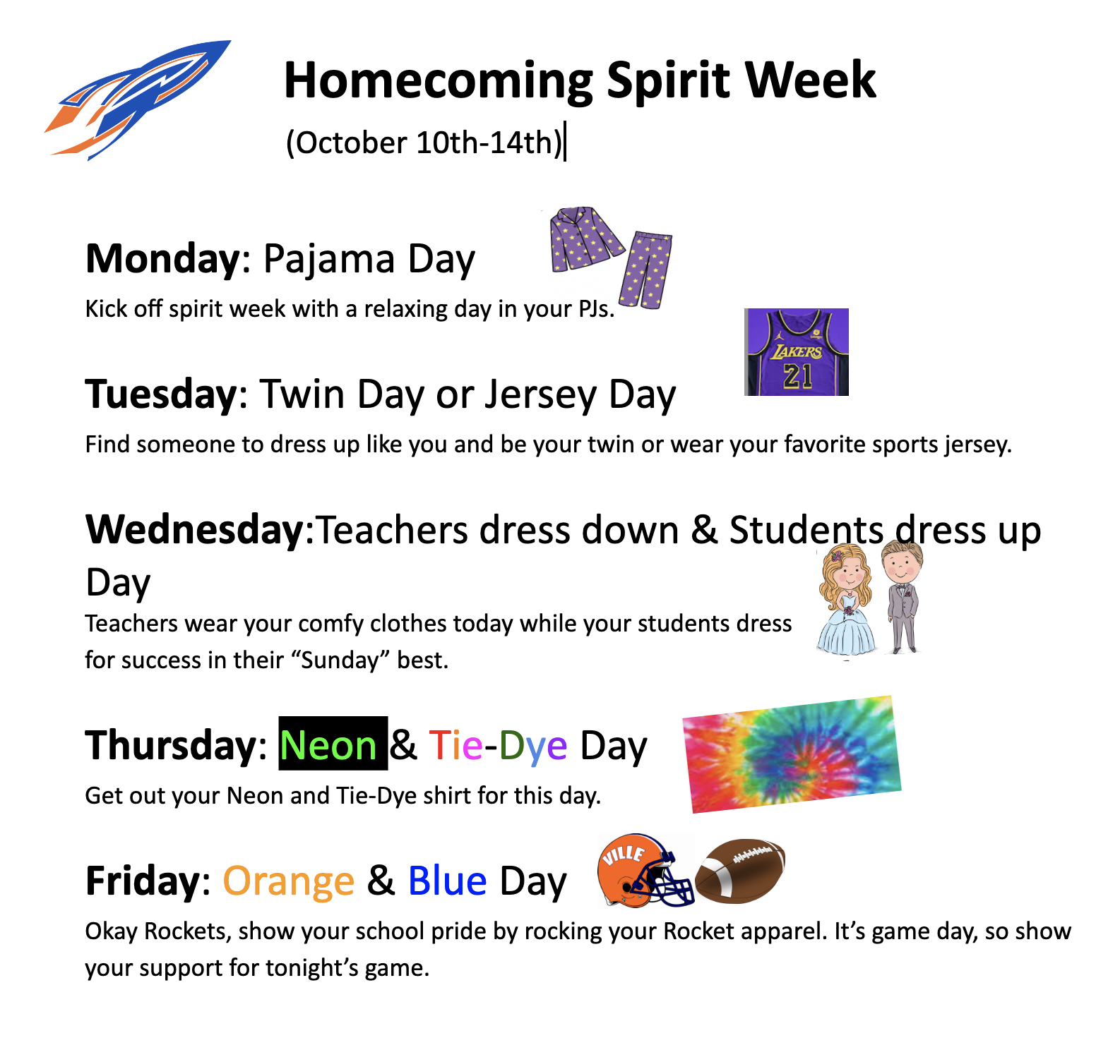 Information about Spirit Week